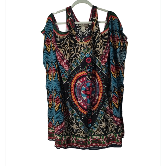 Flying Tomato Boho Cold Shoulder Top Size L - Picture 2 of 4